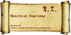 Nosztrai Kaplony névjegykártya